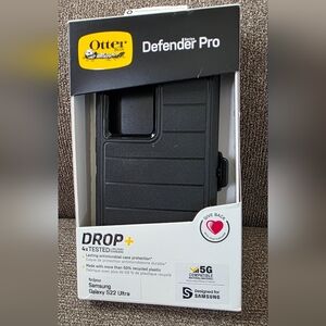 New Otter Black Defender Pro Case for Samsung Galaxy S22 Ultra